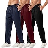 3PC or 5PC Men's Zipper Jogger Pants, Breathable & Flexible Fit, Comfortable for Sports & Casual Wear, Sweatpants for Men