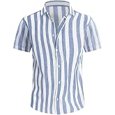 Men's Hawaiian Shirt Tops Vintage Short Sleeve Button Down Beach Shirt Male Tropical Floral Summer Pullover Party Holiday