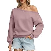 EasyGala Womens Fleece Sweatshirts Oversized Off The Shoulder Pullover Tops Casual Long Sleeve Comfy Fall Outfits 2026