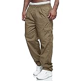 WZIKAI Mens Cargo Pants Relaxed Fit Drawstring Joggers Sweatpants for Men Workout Casual Long Trousers