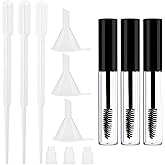 Debaishi 3 Pack 10ml Empty Mascara Tube Bottle with Eyelash Wand, Rubber Inserts, Funnels and Tubes, Cream Container Bottle w