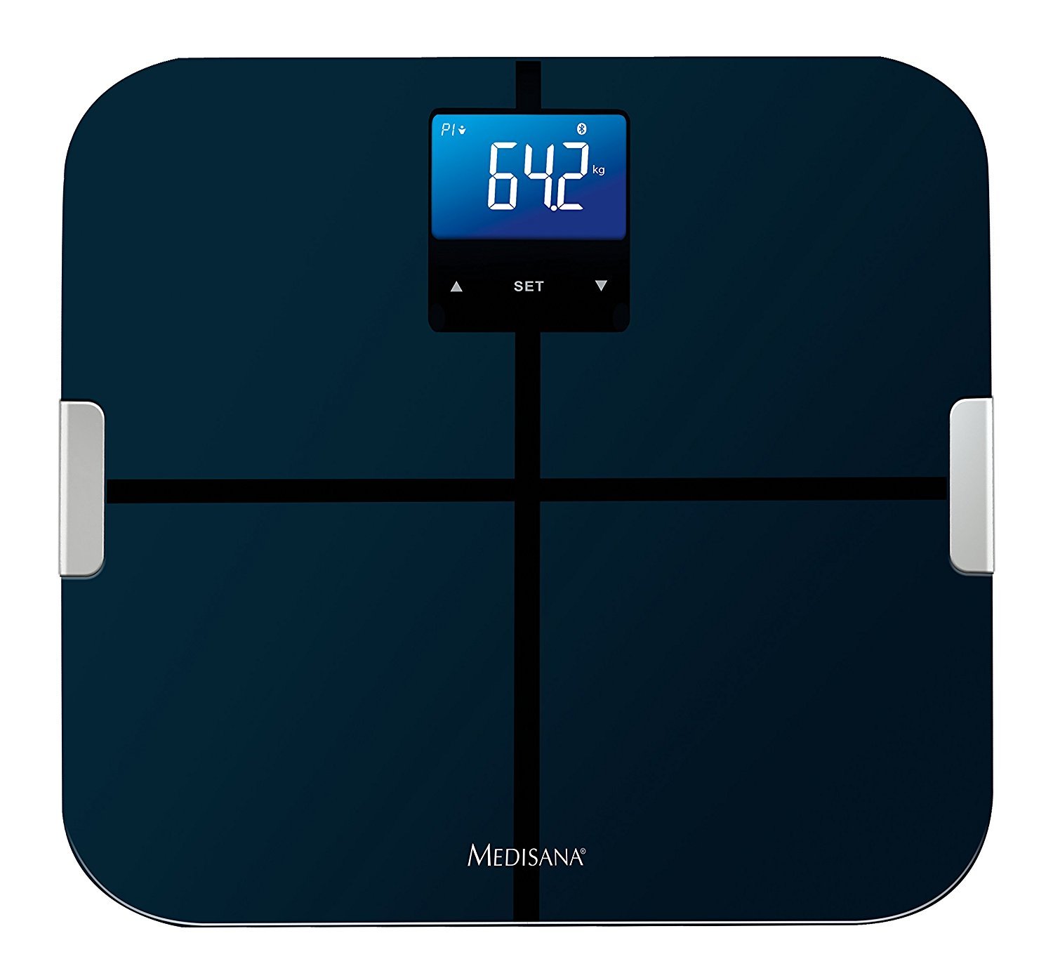 Medisana BS 440 connect Body analysis scale, Digital Bathroom Scales with Body Fat, Muscle and Bone Mass Analysis, BMI and BMR Calculator, Automatic Recognition for 8 Users, Bluetooth to VitaDock App