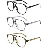 DXYXYO 3 Pack Aviator Reading Glasses for Women Men, Classic Pilot Blue Light Blocking Readers