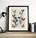 Skull, Skeleton Anatomy Vintage Dictionary Art Print, Modern Contemporary Wall Art for Home Decor, Boho Poster Sign 8x10 Inches, Unframed (Skull with Butterflies #2)