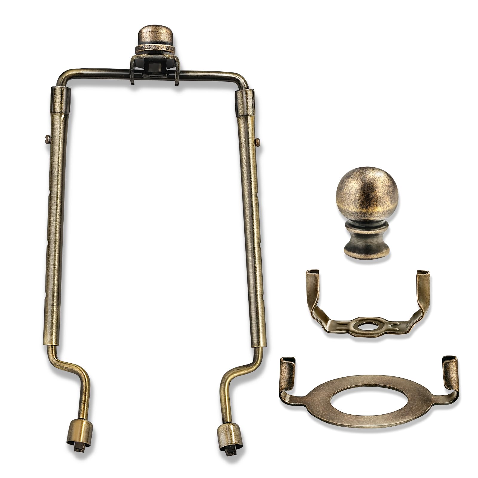 Jandorf 60121 8-Inch Polished Brass Lamp Harp – 2 Piece Detachable