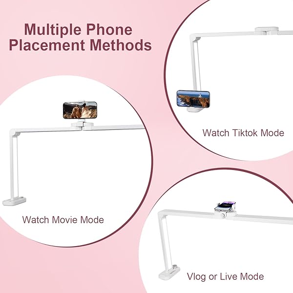 IVICT NAIL DESK LAMP, 34″ NAILS TECH LIGHT WITH PHONE STAND, 0-100% ADJUSTABLE BRIGHTNESS, 3000K-6000K COLOR TEMPERATURE LED DESK LAMP FOR NAIL, TATTOOS, EYEBROWS, BEAUTY