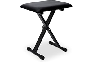 Idffdvw Piano Bench, Keyboard Bench X-Style Padded Adjustable Portable Stool Collapsible Chair Foldable Seat Waterproof & Non-Slip