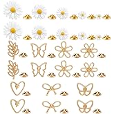 AHANDMAKER 24Pcs 12 Style Daisy Flower Lapel Pins Plant Sunflower Suit Brooch Pin Gold Bow/Heart/Leaf/Butterfly Brooches Pins for Valentine's Dress Shirt Hat Cardigan Sweater Bag Accessories