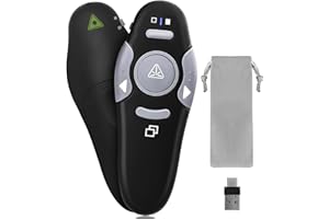 JNGKE Presentation Clicker, Wireless Presenter Remote Clicker for Presentations USB C&USB A 2 in 1, Slideshow PowerPoint Clic