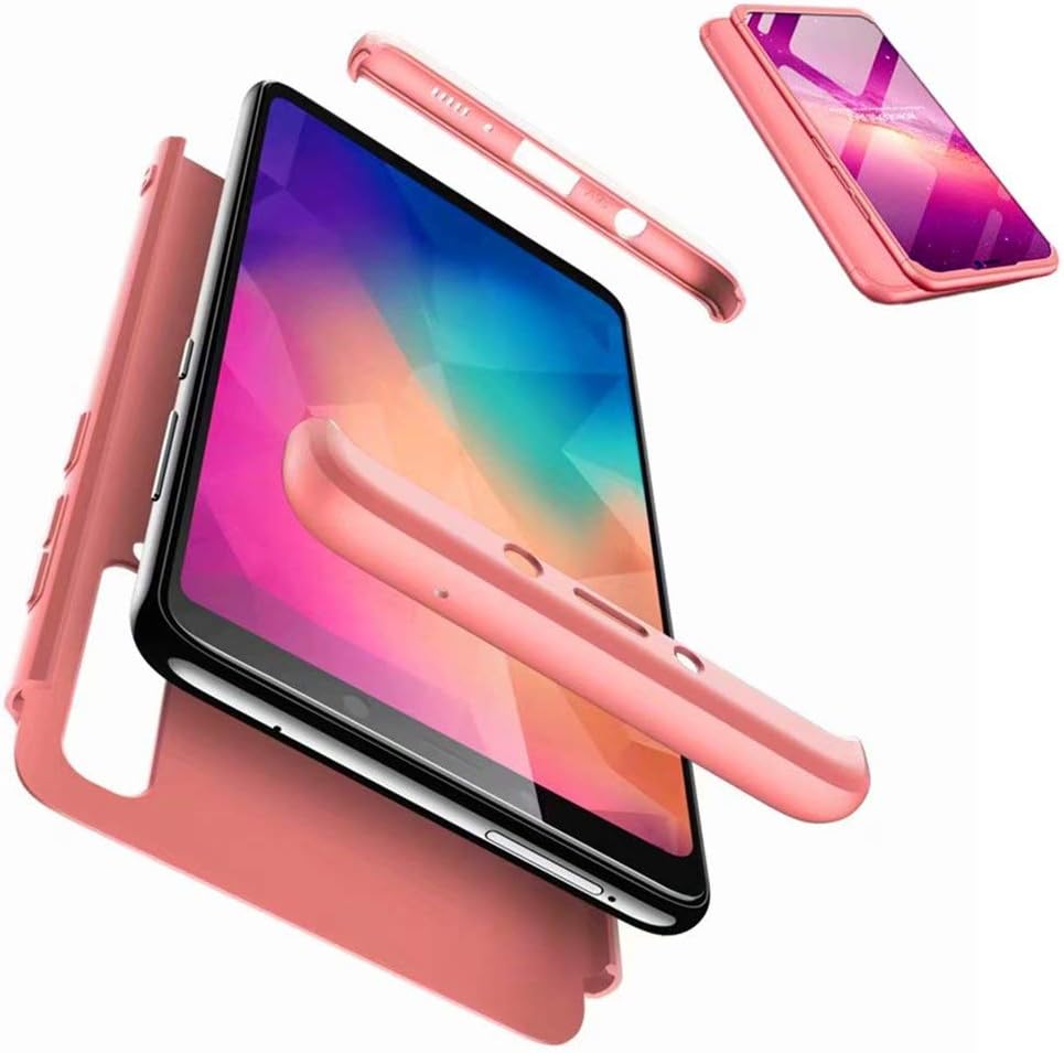 JJWYD replacement for Case Samsung Galaxy A9 2018 Case Ultra-Thin Case with [Screen Protector] Simple Stylish Fully Protective Cover - rose gold