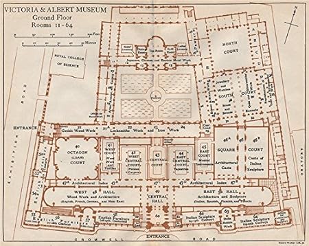 Victoria Albert Museum Ground Floor Vintage Plan South