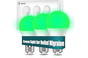 Neporal Migraine Relief LED Light Bulb, Full Spectrum Light with 520nm Narrow Band, Non-Drug Support for Headache Relief, Anxiety Relief, Tension Relief, 9W 60 Watt Equivalent, E26/E27, 3PK