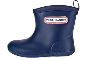 Tree Grandpa Toddler Rain Boots for Boys Girls Waterproof Baby Kids Rain Boots With Easy-on