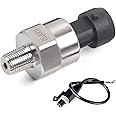 OTUAYAUTO 100 Psi Pressure Transducer Sender Sensor - 1/8" -27 NPT 27 NPT Thread Stainless for Oil Fuel Air Water Pressure with Harness