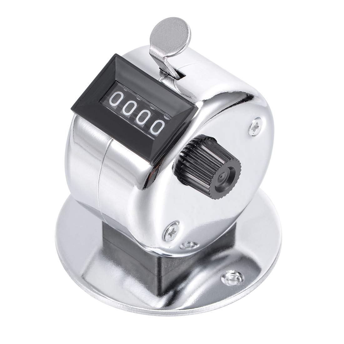 sourcing map Round Base Hand Tally Counter 4 Digit Tally Counter Mechanical Palm Click Counter Count Clicker Finger Counter Manual Clicker for Event Sport Stadium