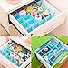 8 Pcs Plastic DIY Grid Drawer Divider Household Necessities Storage Thickening Housing Spacer Sub-grid Finishing Shelves for Home Tidy Closet Stationary Makeup Socks Underwear Scarves Organizer (blue)