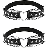 alisikee 2Pcs Adjustable Lace Heart-Shaped Thigh Garter, Elastic Leg Garters for Women