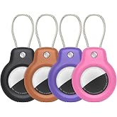for AirTag Holder Keychain,Air Tag-4 Pack Holder Case Airtags 1st/2nd Gen | for Apple Air Tag Wire Cable Lock Key Chain Ring Air Tagholder Accessories for Luggage,Dog,Cat,Kids,Women's Novelty Keychains