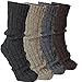 BRUBAKER 4 Pairs Thick Cashmere Socks - Mixed Colors - Size EU 43-46 / US 9-11.5