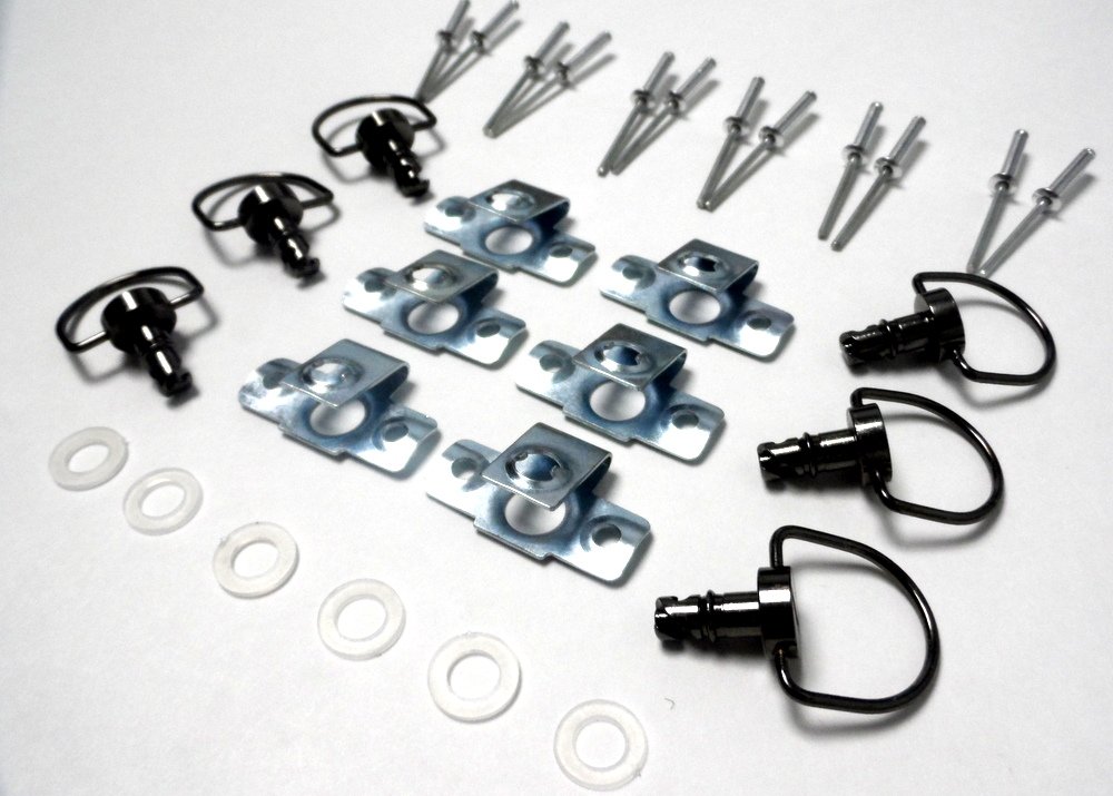 Black Chrome Race Fasteners 1/4 Turn Quick Release 6 Pack