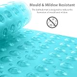 ANSIO Bath Mat Non Slip 100x40 cm Teal - Anti Mould PVC With Drain Holes view 4