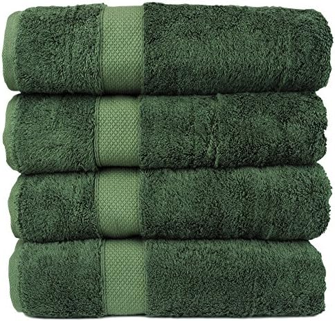 Luxury Hotel &amp; Spa Towel 100% Genuine Turkish Cotton Bamboo (Moss, Bath Towel - Set of 4)