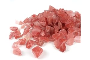 RUIRUI Fire Glass for Fire Pit, 10 Pounds Reflective Fireplace Glass 1/2 Inch Glass Rock for Outdoorliving and Indoors Firepit Glass Decoration (Watermelon Red)