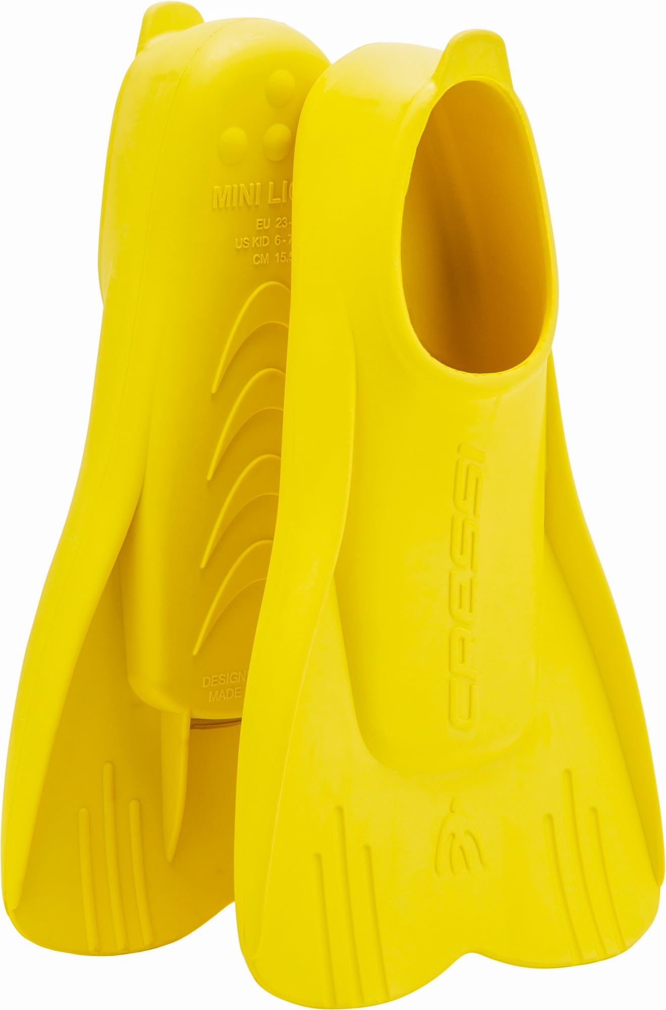 Cressi Children's Mini Light Fins for Diving and Snorkeling, Yellow, 25 28 7.5 10 kid UK