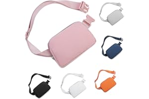 HVJCEZ Belt Bag for Women Men, Fashion Crossbody Fanny Packs Waterproof Mini Waist Bag Bum Bag with Adjustable Strap for Running, Hiking, Walking and Travel Pink