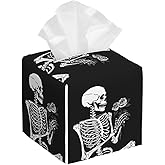 Roses Skeleton Skull Square Tissue Boxes, Tissue Box Cover 5.2