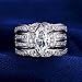 Sunbu Stainless Steel Women's Ring Sets White Clear Cubic Zirconia Marquise Wedding Band Size 5-10