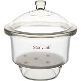 stonylab Glass Desiccator, Lab Desiccator with Knob Cover and Porcelain Plate ID: 7.1 Inch for Laboratory Research