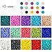 PHOGARY 15000pcs Glass Seed Beads 2mm(11/0), Mixed Colors Small Pony Beads Assorted Kit Opaque Colors Lustered Loose Spacer Beads, Round, Hole 0.6mm for Jewelry Making, DIY Crafting (15 Colors)