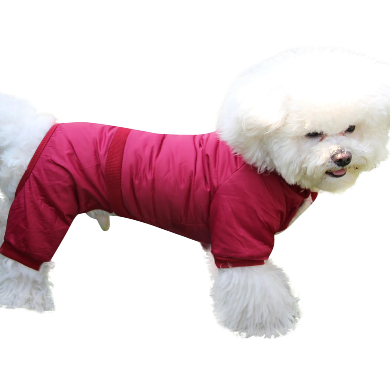 JoyDaog Fleece Lined Dog Coat with Detachable Hood and Detachable Hind Legs,Warm Puppy Jacket in Winter(Red XS) — image 1