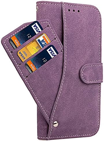 iPhone X Case, EAXUN iPhone X Wallet Case with Detachable PU leather wallet case with ID&amp;Card Holder Slot Wrist Strap Rotate the card pack for Apple iPhone X 5.8 inch 2017 (Purple)