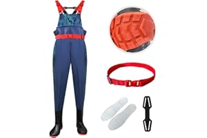 FREGITO Chest Waders with Boots, Fishing Hunting Waders,Wading Boot Nylon PVC Waterproof for Fly Fishing Waders Men & Women