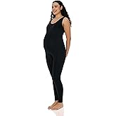 POSHDIVAH Women's Maternity Jumpsuit Romper Pregnancy Leggings Sleeveless Tank Top Bodycon Bodysuit Shapewear
