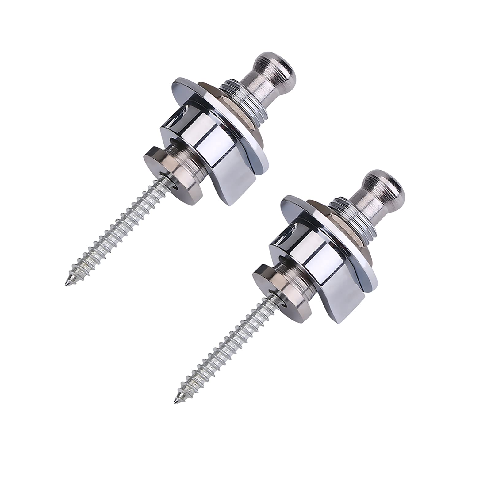 Guitar Strap Lock, 2 Pieces of Locks For Guitar Straps, Buttons For Antiblock Guitar Straps For Electric Bass Straps(7 * 3 * 3cm-Silver)