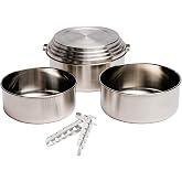 Solo Stove 3 Pot Set - Stainless Steel Camping Backpacking Cookware Kitchen Kit | Pot Gripper Included for Rocket Stove Camp Cooking