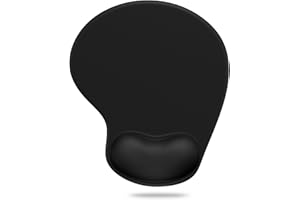 Soqool Mouse Pad, Ergonomic Mouse Pad with Comfortable Gel Wrist Rest Support and Lycra Cloth, Non-Slip PU Base for Easy Typi