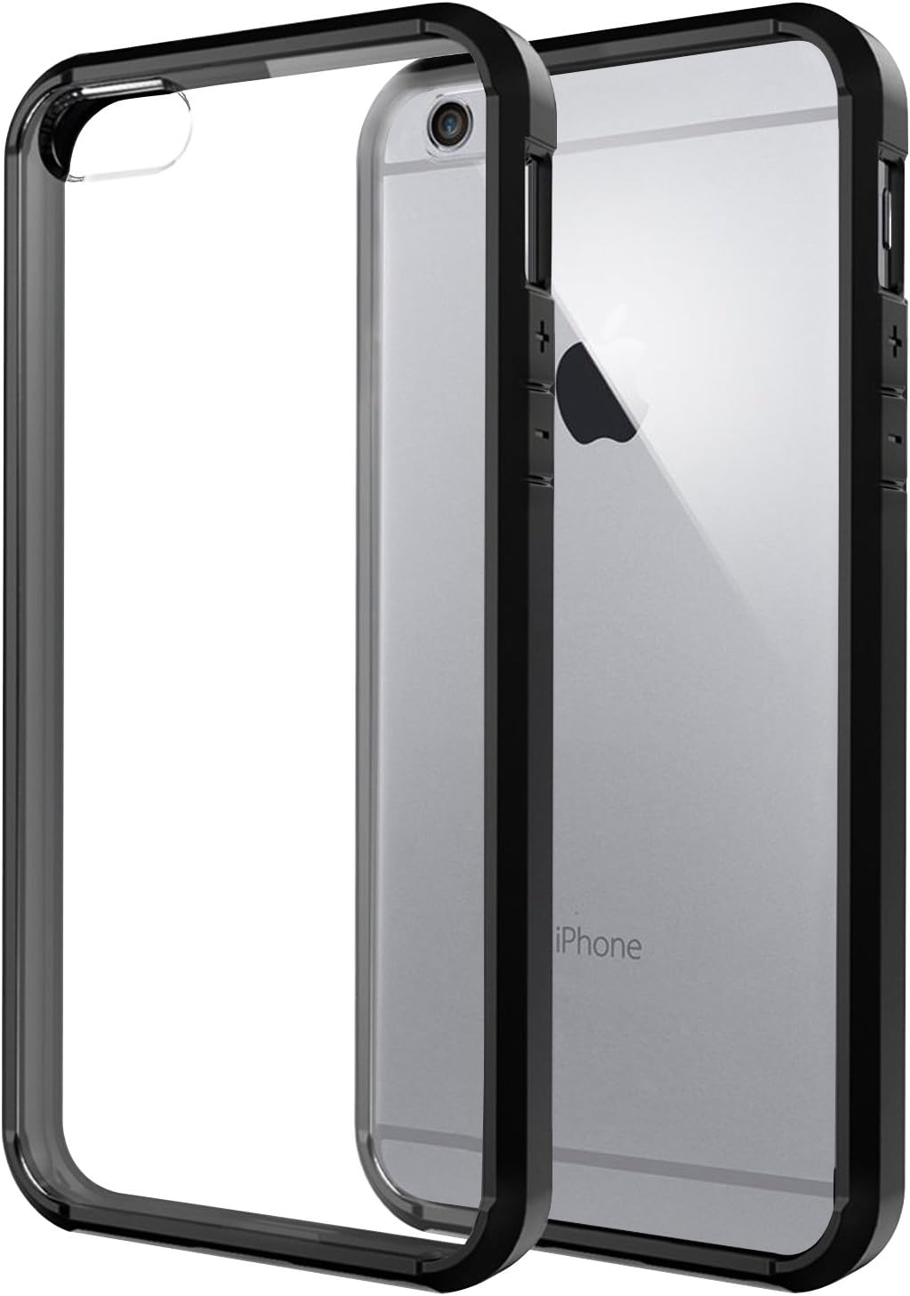 iPhone 6/6S Slim Back Panel Cover with border, Silicone Integrated Shock-absorbing Bumper For iPhone 6/6s( 4.7 inch)-Black
