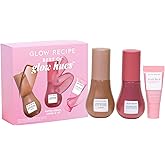 Glow Recipe Best of Glow Hues Kit - Travel Size Hue Drops Sun Glow, Full Size Dewy Flush Blush & Travel Size Glass Balm Lip Treatment (3 Count)