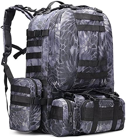 HOWON Outdoor 50L Military Rucksacks Tactical Backpack Assault Pack Combat Backpack Trekking Bag Black python 50L