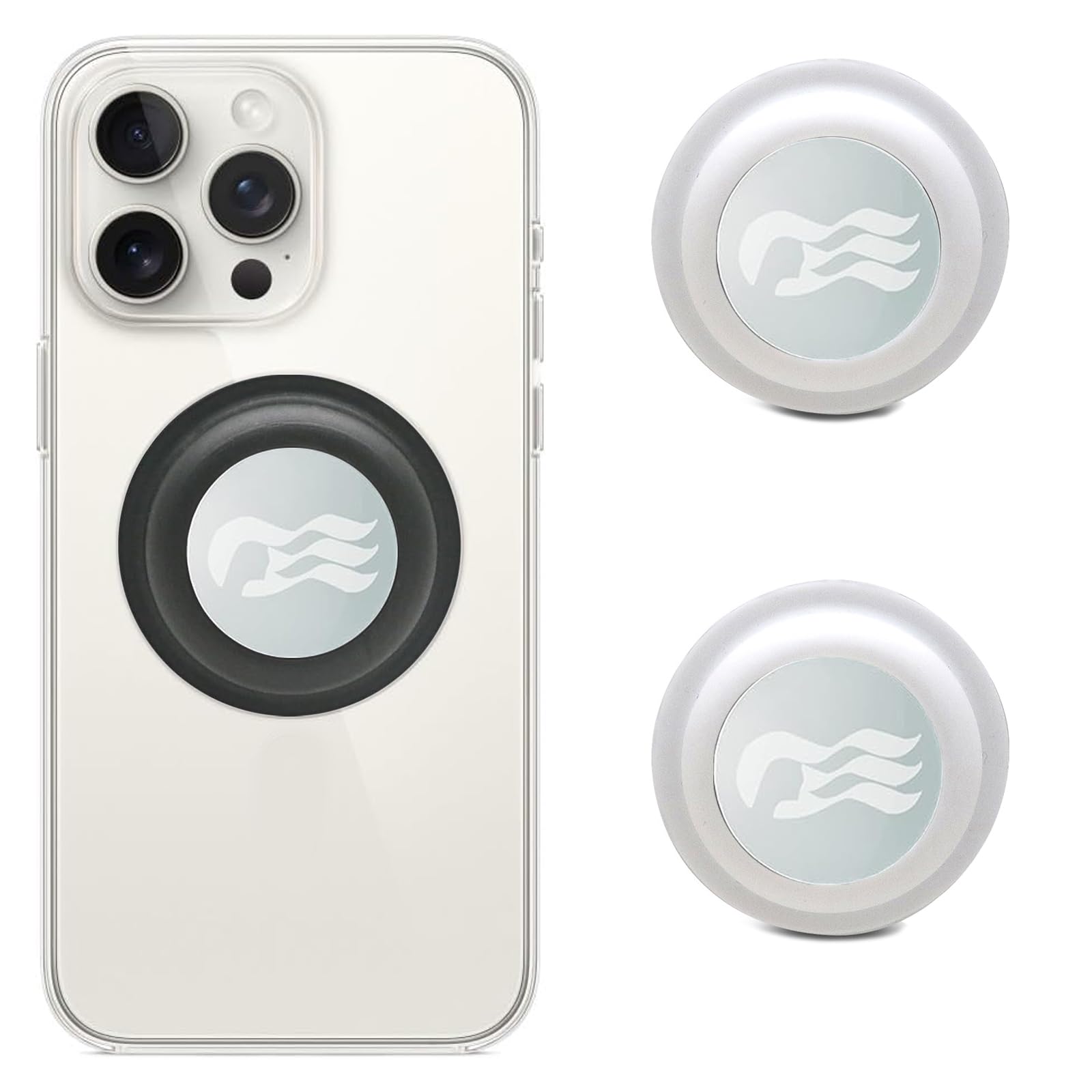 Princess Medallion Phone Accessories [2 Pack] Holder for Ocean Medallion (iPhone, Android, & All Devices) (White-White)