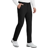 PULI Men's Golf Dress Pants Stretch Slim Fit Quick Dry Wrinkle-Free | Cooling Fabric,Smooth Soft, Lightweight, Breathable, UPF50+, Zipper Pocket, Flat Front Trousers