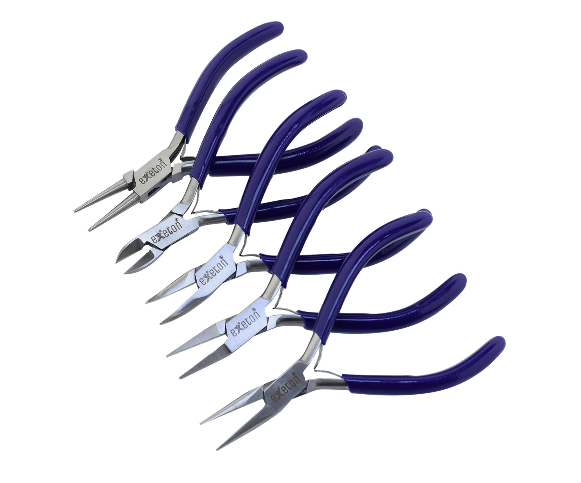 Jewelry Pliers, Exeton Set of 5 Professional Jewelry Making Pliers Tools Craft Pliers Set Wire Wrapping Tools for Jewelry Making (Blue 12cm)