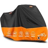 Wrypun Motorcycle Cover Waterproof for Harley Davidson Street Glide Touring L Orange