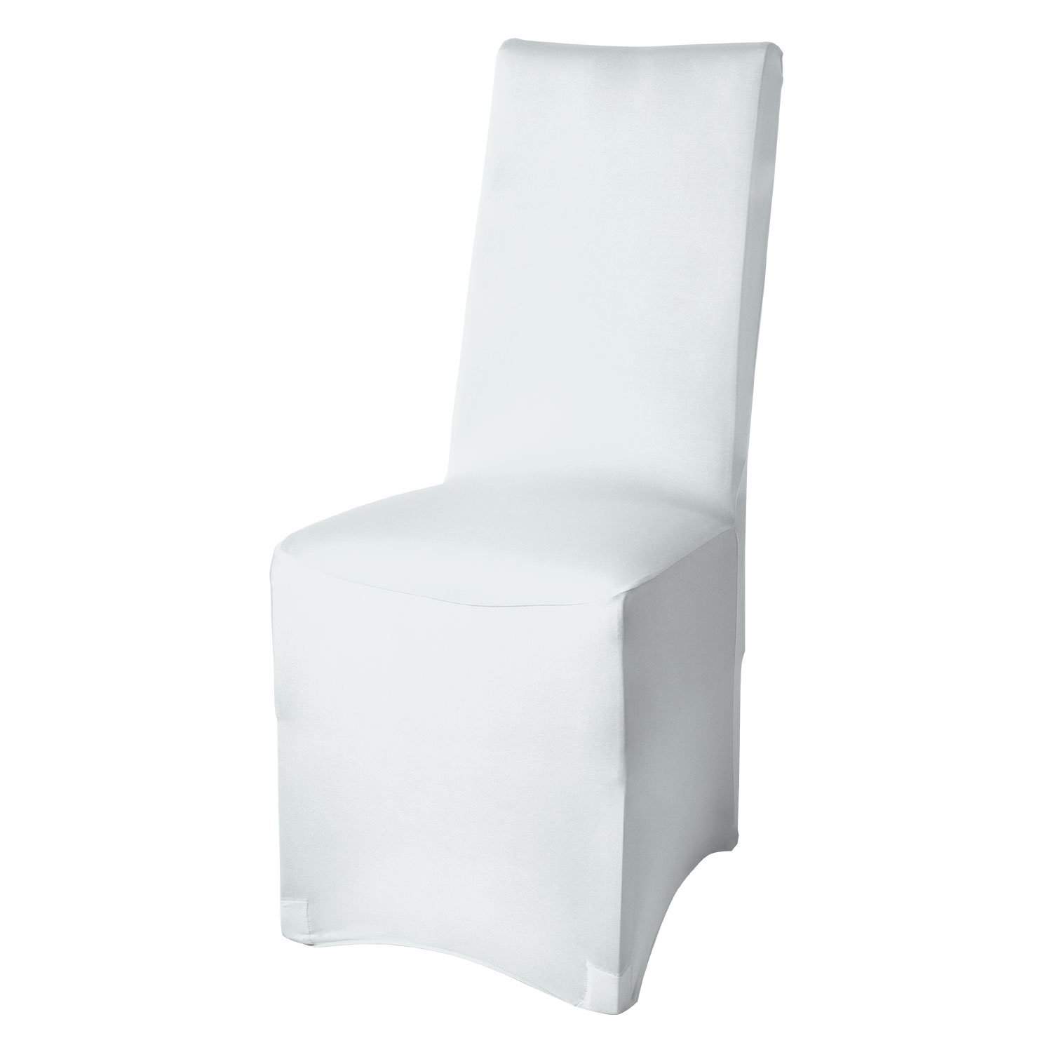 Beautissu Chair Slipcover 45x95cm Leona – Stretch Chair Cover for Dining Chair – Easyfit Stretch Chair Cover – Elastic Fitted Cover & Chair Protection – White