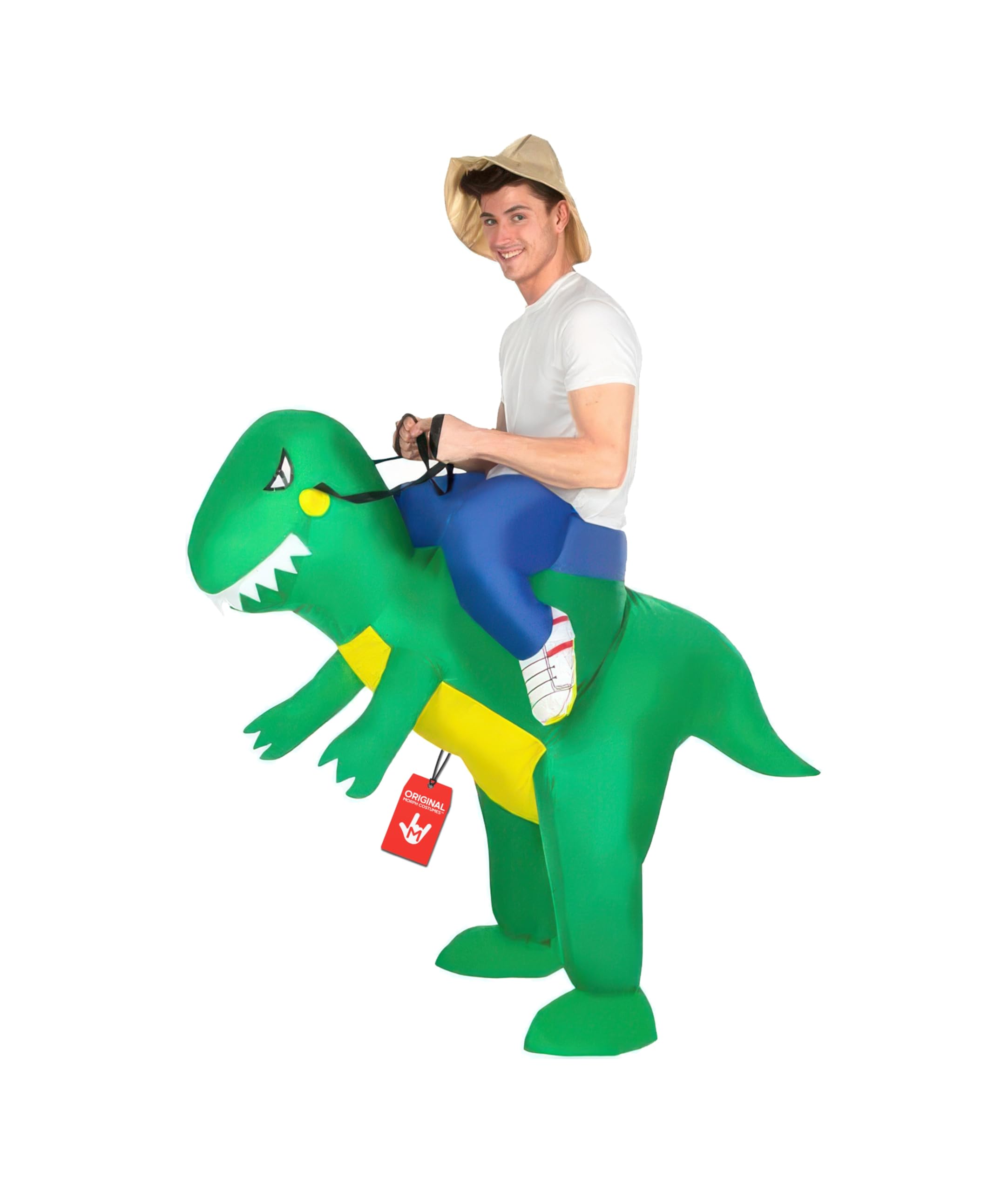 Morph Inflatable Dinosaur Costume Adult, Ride on Inflatable T Rex Costume Adult