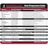 Meat Temperature Magnet - LARGE INTERNAL TEMP GUIDE - Outdoor Chart of All Food For Kitchen Cooking - Use Digital Thermometer Probe To Check Temperatures of Chicken Steak Turkey &amp; Meats on BBQ Grill